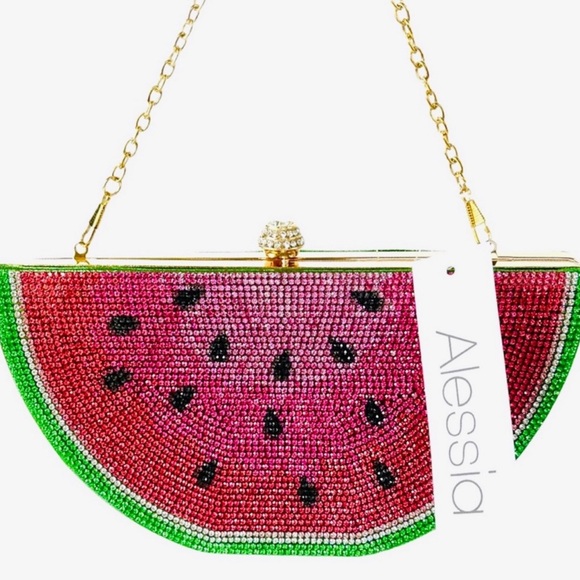 Alessia, watermelon, rhinestone clutch bag - Picture 6 of 6